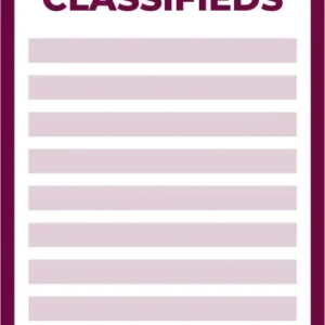 Classifieds: £6 per 25 words