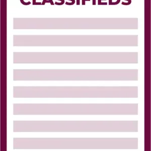 Classifieds: £6 per 25 words